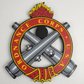Logo of the Ordnance Corps U.S.A on a gray background